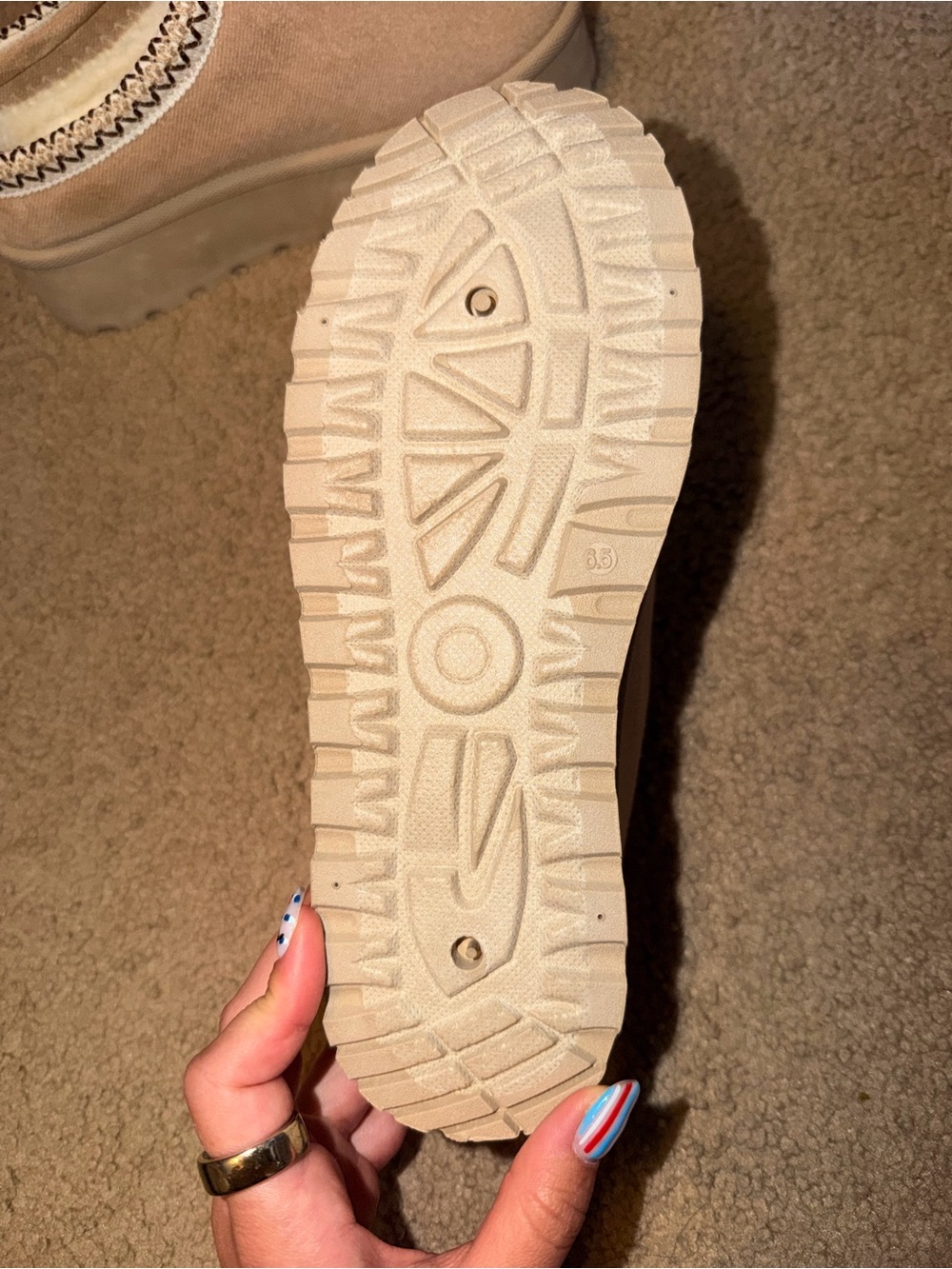 T.J.Maxx Neutral Faux Suede Slip-On Slippers in Light Tan - Picture 3 of 3